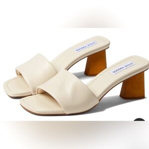 Steve Madden chunk heeled sandals, new in box, size 10. Cream color.
